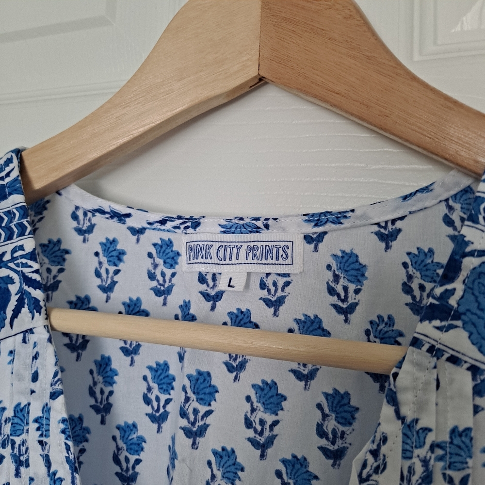 TUCKERNUCK PINK CITY PRINTS Blue and White Maxi Dress - Picture 7 of 8